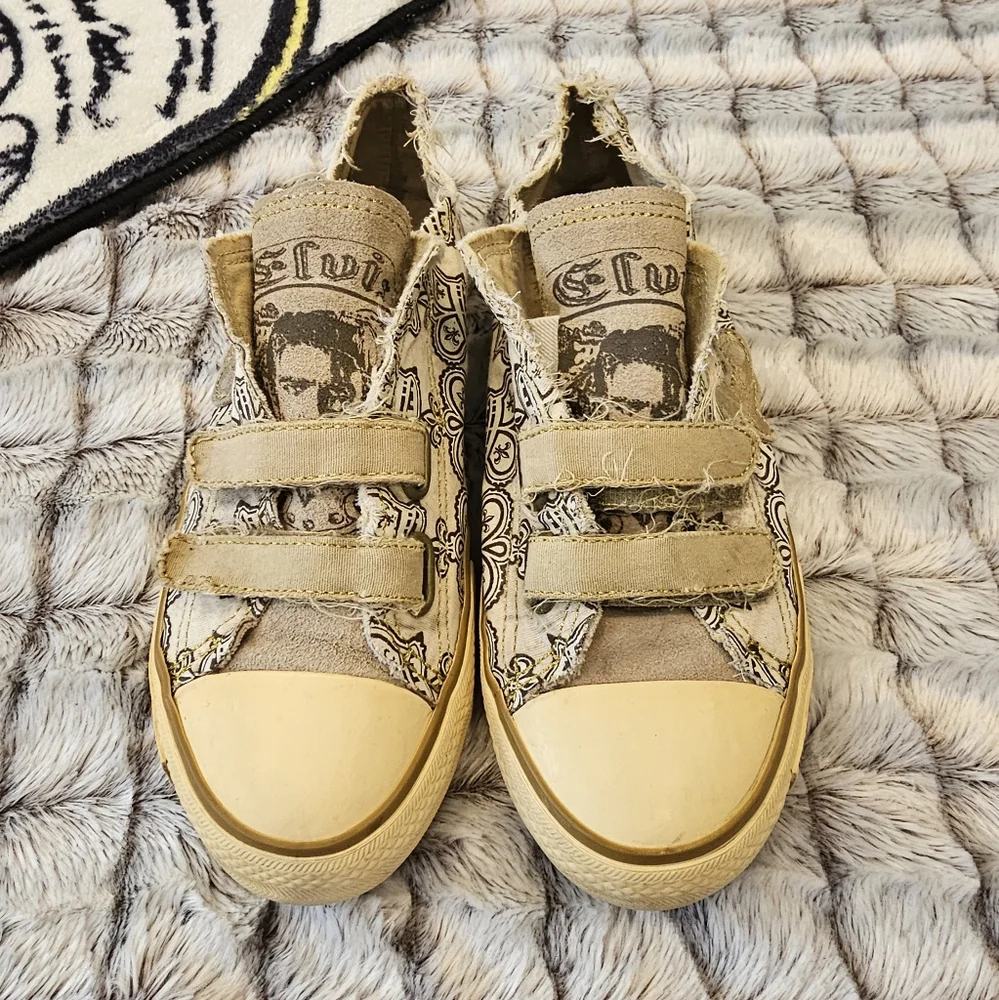 Vintage Elvis Presley Graceland Shoes Size 6 canvas king Rock N Roll Music RARE